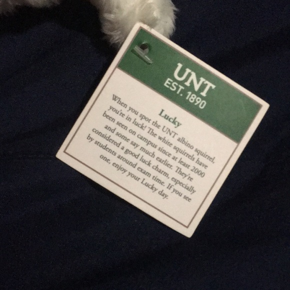UNT Lucky Albino Squirrel unofficial Mascot Univeristy North Texas white NWT - Picture 3 of 5